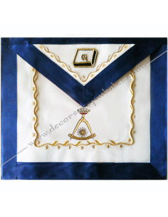 Embroidery: compass and ruler with sun and slab with its