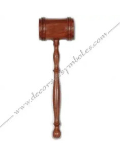 Maillet Maçonnique Neutre en Acacia Vernis | 27 cm