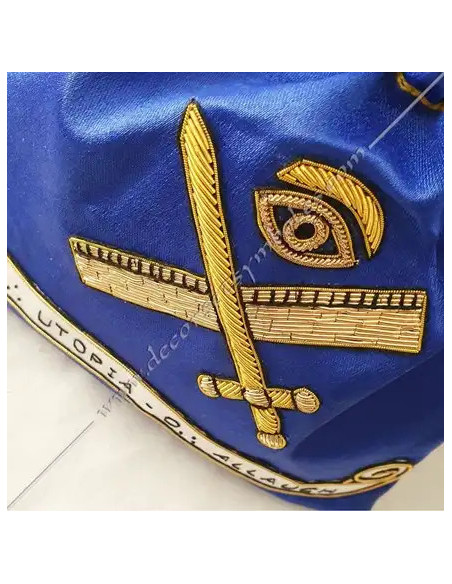 Sac maçonniques aux Propositions en satin soyeux bleu