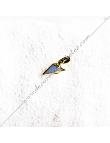 Pin's ou épinglette maçonnique Truelle émaillé bleu et doré