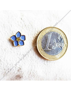 Pin's ou épinglette maçonnique Myosotis émaillé bleu