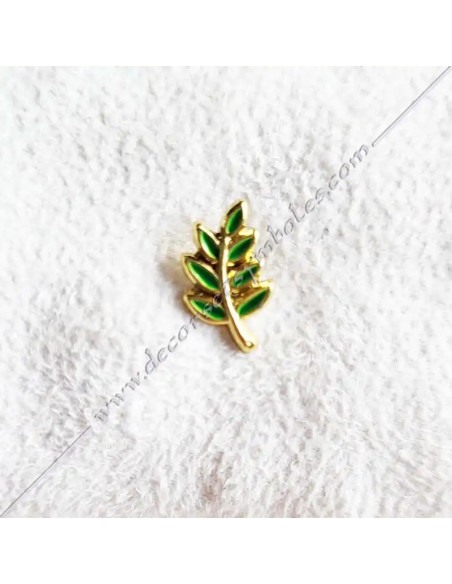 PIN001E-epinglettes-pins-maconniques-acacia-feuilles-verts-symboles-maitres-decors-cadeaux-accessoires-fm
