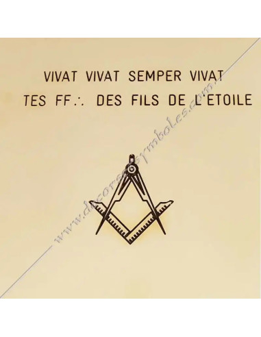 Plaque maçonnique en laiton (épaisseur 2 mm) avec équerre