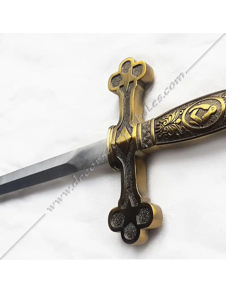 Straight trefoil masonic sword in steel
