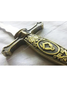 Flaming Masonic Dagger Drawn Steel and Scabbard