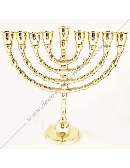 Chandelier Maçonnique 7 Branches | Laiton Doré | 30 cm