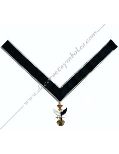 Collerette Maçonnique 30e-32e Degré REAA Ruban Noir Bordé