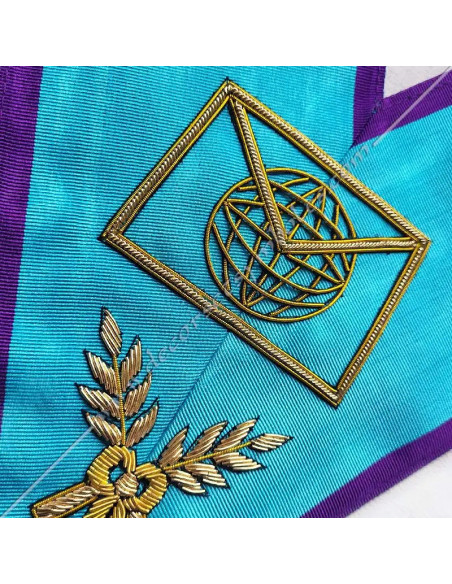 Sautoir ou cordon maçonnique d'Officier Maitre de la Toile