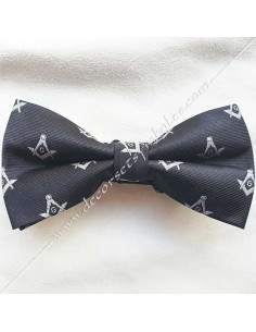 Papillon nero con Squadre e Compasso bianco Cravatte e