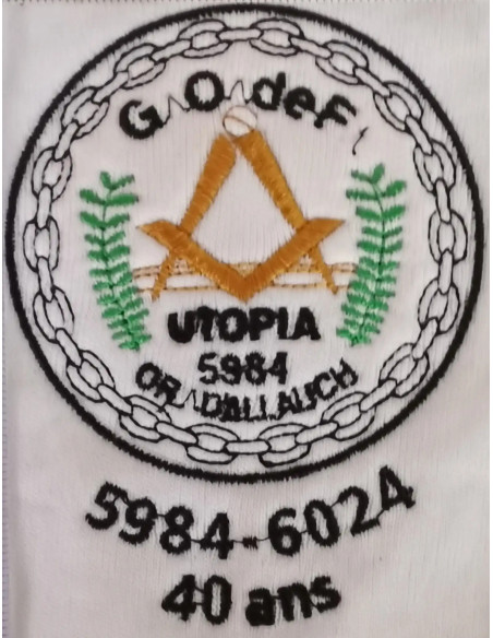White masonic gloves in high-quality cotton (80%) and Lycra