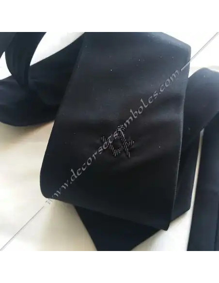 Black Masonic Ties - Square and Compass - ACC 011