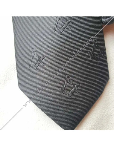 CVT010-cravates-noires-maconniques-equerres-compas-noirs-accessoires-cadeaux-fm-articles-boutiques