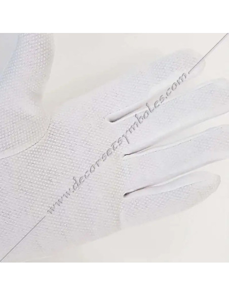 Handschuhe Baumwolle Picots weiß 3 Nähte