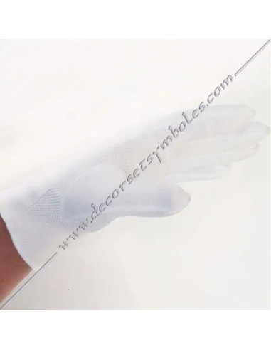 Handschuhe Baumwolle Picots weiß 3 vue de face