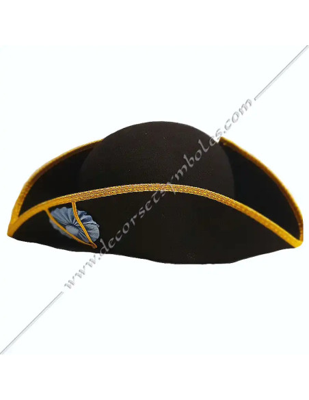 Tricorne Maçonnique Souple Noir | Feutre Laine & Galon