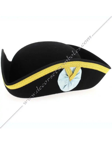 Tricorne Maçonnique Noir RER | Maître & MESA Feutre Laine