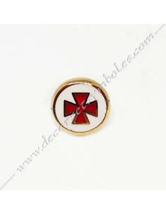 Pin's Croix Templière Émaillée | Or et Rouge