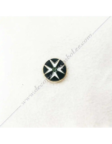 Pin's épinglette maçonnique Croix de Malte émaillée blanc