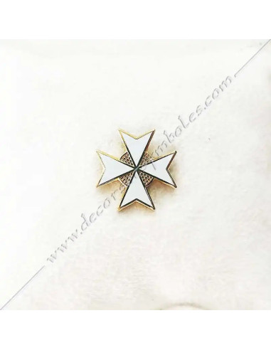 PIN014-croix-malte-blanc-pins-epinglettes-maconniques-cadeaux-30e-degres-reaa-chevaliers-kadosh-fm