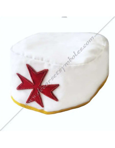 Calot Maçonnique Blanc CBCS Croix Pâtée Rouge RER