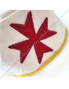 Gorro o tocado masónico blanco del Régimen Escocés