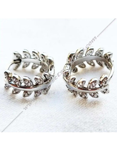 MSC200-boucles-oreilles-maconniques-acacias-ors-argents-ouvertes-couronnes-fm-cadeaux-souvenirs