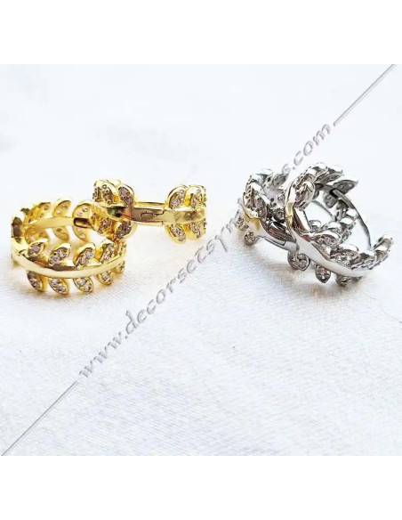 MSC200-boucles-oreilles-maconniques-acacias-ors-argents-ouvertes-couronnes-cadeaux-souvenirs-fm
