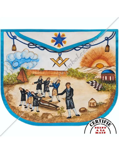 Hand-painted reproduction of a venerable master's masonic