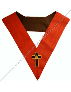 Broderies : croix latine noire avec rose et feuilles