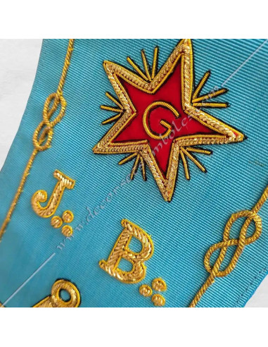 BRF005B-cords-sashes-ribbons-masonic-french-rites-groussier-turquoise-decorations-fm-symbols