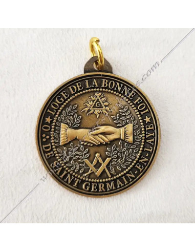 Medalla masónica de logia color bronce realizada a partir