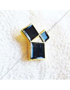 Spilla massonica Pitagora nera e oro