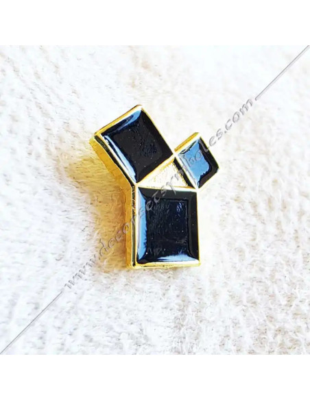 Freimaurer-Pin Pythagoras schwarz und gold