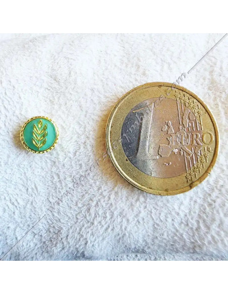 Pin's o épinglette Massonico acacia oro fin su sfondo verde