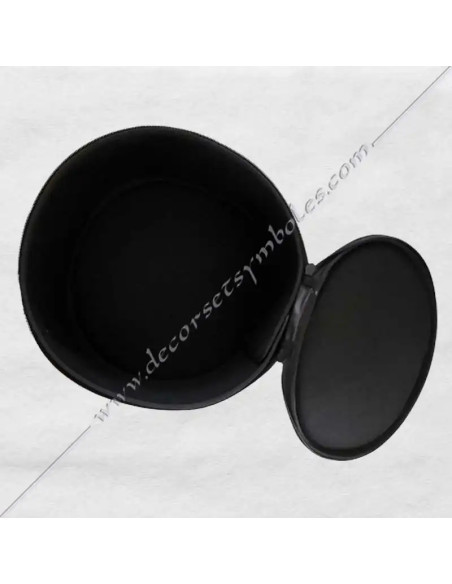 Master's cap, headdress or masonic hat in black satin
