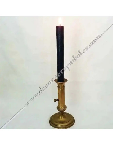 Bougie Maçonnique Noire LED | Allumage par Pression | 17 cm
