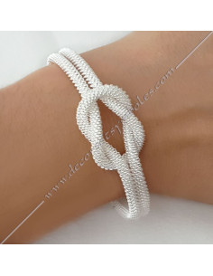 Bracelet Maçonnique Strass Lac d'Amour | Acier Souple