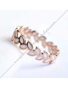 bague-symboles-maconniques-bijoux-loges-or-email-cadeaux-femmes-franc-maconnerie- feuille-branche-acacia-FM 2
