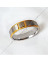 Steel and Gold Square & Compass Ring Masonic Jewellery