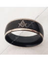 Anillo Escuadra & Compás en Resine negro y Acier Joyas