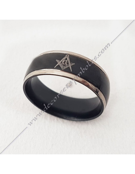 bague-maconnique-equerre-G-compas-resine-acier-bijoux-loges cadeaux-franc-maconnerie-rites-hommes-femmes