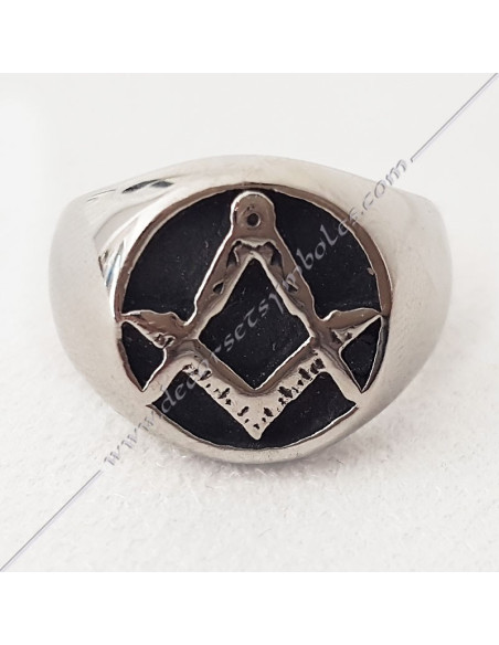 Masonic Silver Steel Bridge with Square & Compass for men