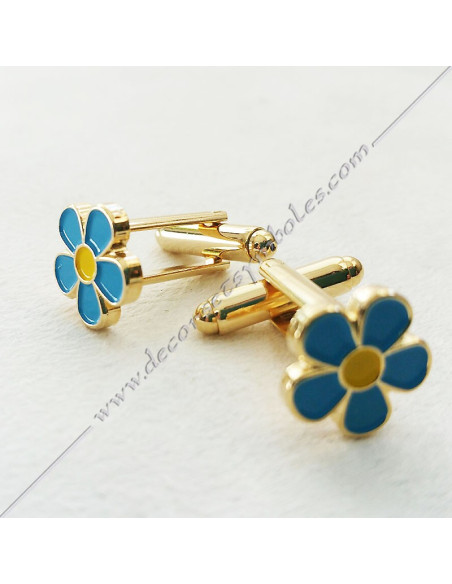 Boutons de Manchettes Myosotis Bijoux