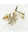 Parure Maçonnique Croix de Malte | Or et Blanc