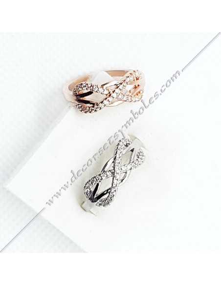 Infinity Ring + Strass Symbol Lake Love - Masonic Jewellery - BFM 021