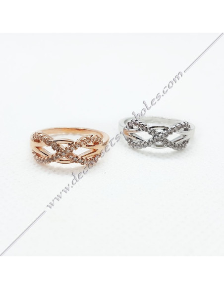 Infinity Ring + Strass Symbol Lake Love - Masonic Jewellery - BFM 021
