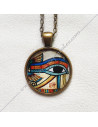 Collier Oudjat Oeil d'Horus peint Bijoux Maconniques