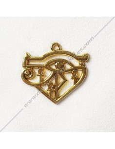 Pendentif Oudjat Oeil d'Horus Plaque Or Bijoux Maconniques