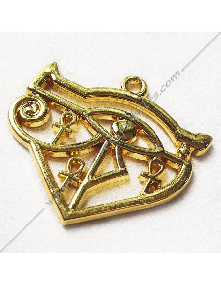 Pendentif Oudjat - Oeil d'Horus Plaque Or - Bijoux Maconniques - MSC 310