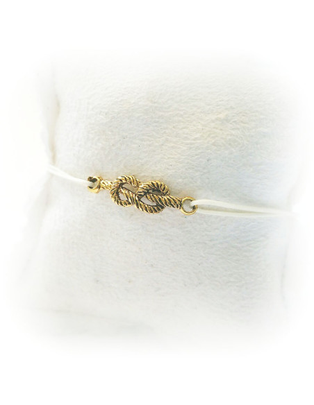 Bracelet maçonnique avec symbole du Lac d'Amour doré à l'or